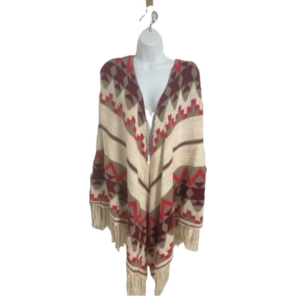 American Rag Southwest Fringe Sweater Chic Festival Boho Chic Western Size M/L